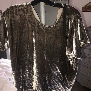 RARELY WORN VELVET TIE BACK TEE